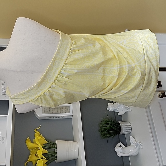 INC One Shoulder Yellow and White Top - Picture 5 of 9